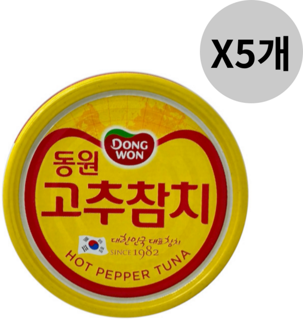 동원 고추 참치, 100g, 5개
