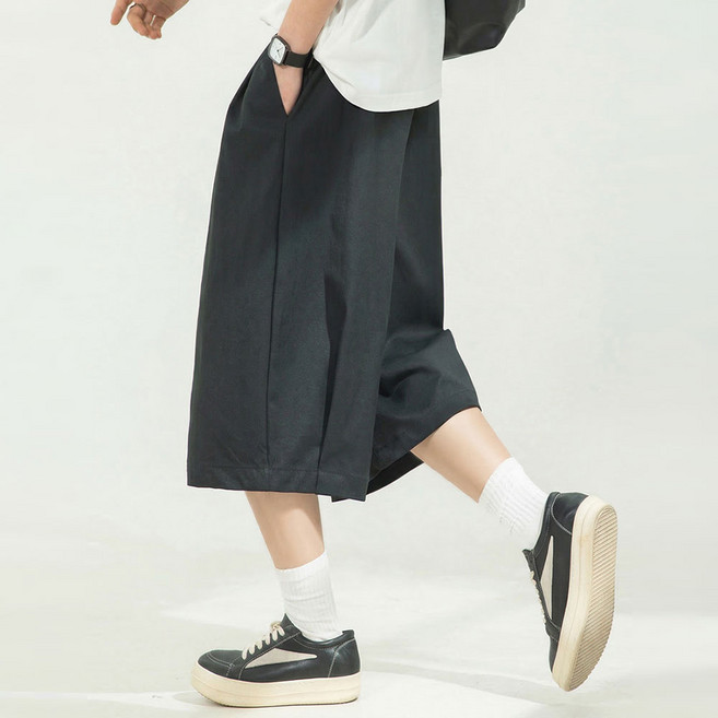 에브리핏 투턱 벌룬 와이드 7부 팬츠 시티보이룩 루즈핏 7부 슬랙스