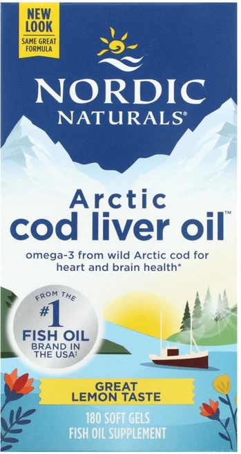 Nordic Naturals Arctic Cod Liver Oil 레몬 맛 소프트젤 180정, NordicNaturalsArcticCodLiverOi, 1개 - 쿠팡