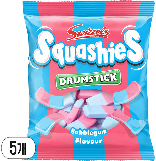 스위츨 스쿼시 드럼스틱 버블검향, 5개, 100g