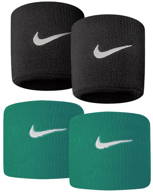 나이키 스우시 손목밴드 혼합, 블랙+그린, 4개 - 쿠팡