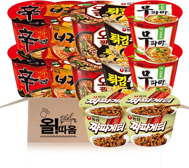 큰컵라면 기획세트 6종 기획세트 12호(신라면2+너구리2+오짬2+튀김우동2+짜파2+무파마2)