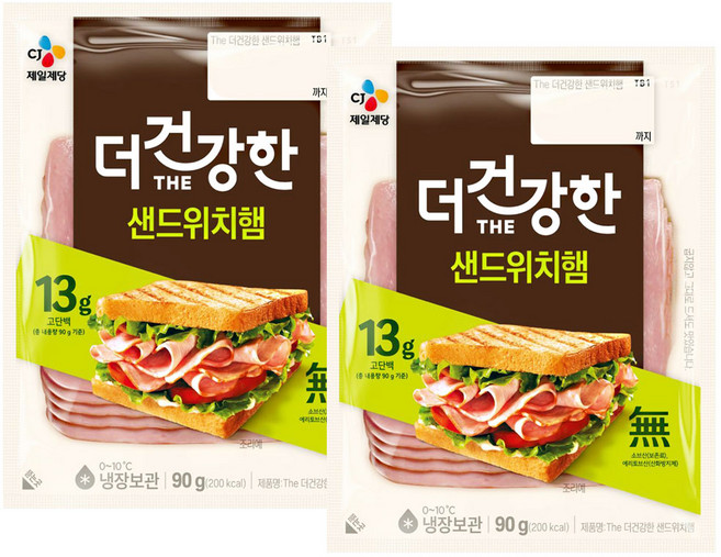 CJ 더건강한 샌드위치햄(생식용) 90g, 2개