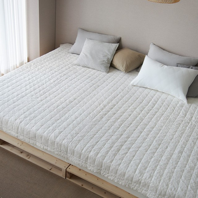 코코베딩 패밀리패드 최대사이즈 60수 순면 패밀리침대패드, 마인패밀리_아이보리