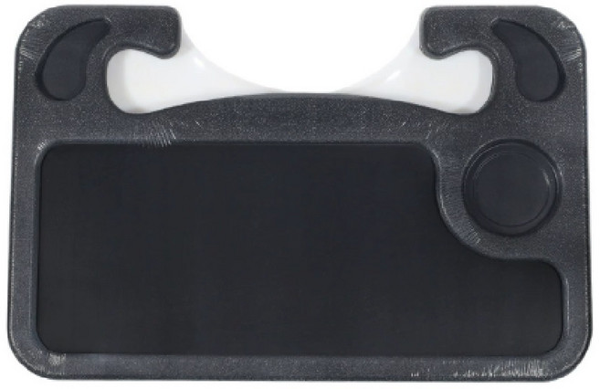 리브온 차량용 핸들 테이블 노트북 식사 트레이 차박 멀티 걸이대, 블랙, 1개