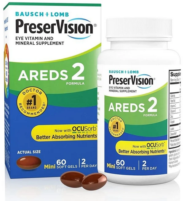 바슈롬 프리저비전 아레즈2 루테인 지아잔틴 비타민C 비타민E 아연 츄어블 60정, 1통 - 쿠팡