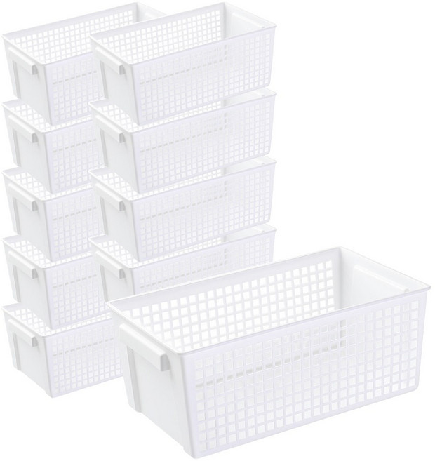 일이공팔 미니멀 다용도 수납 바스켓 10p, 화이트, 10개