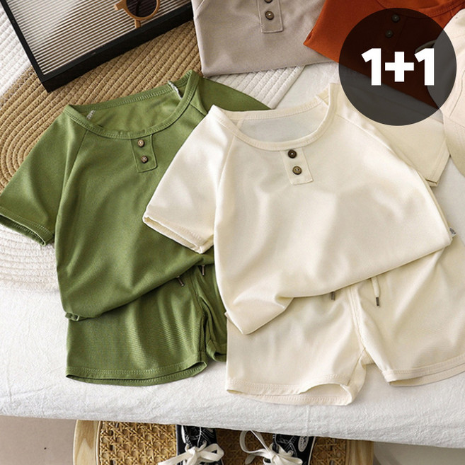남아 심플 반팔티+반바지 투피스 상하세트 2종세트
