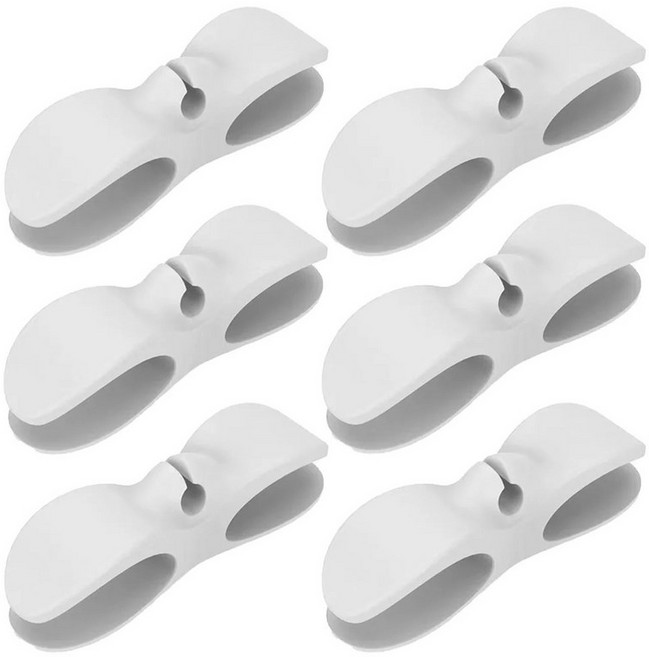 에어프라이어 커피머신용 케이블 코드정리 6개 와인더 클립홀더, 6Pcs White, 1세트