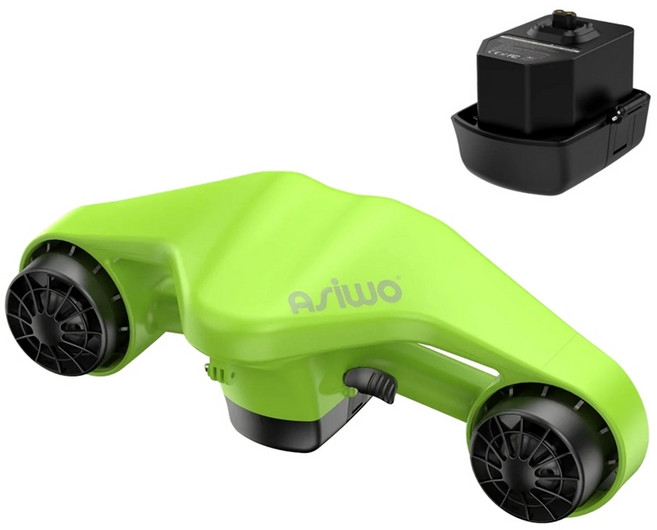 컴투스 수중스쿠터 S1 다이빙 전동 부스터 스노쿨링 듀얼 모터 추진기 워터 스쿠터, 그린 스쿠터 + 배터리 1