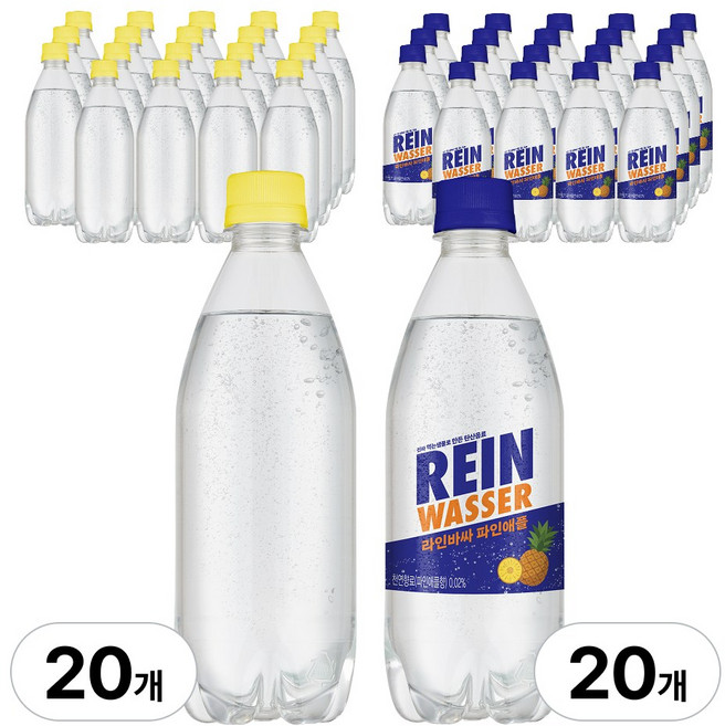 라인바싸 탄산수 레몬+파인애플, 40개, 500ml