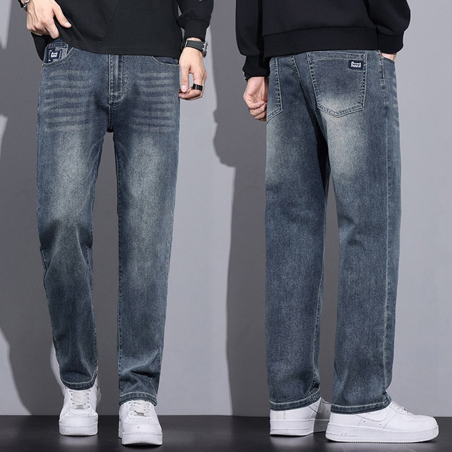 wassup 남자 청바지 춘하 와이드 스판청바지 일자핏 빅사이즈 남성 청바지