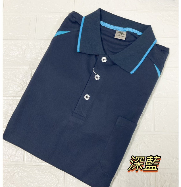 大國度 可印製 夏季長袖吸濕排汗POLO衫 易洗快乾 涼爽舒適 休閒外穿 工作服 團體制服, 深藍,3L