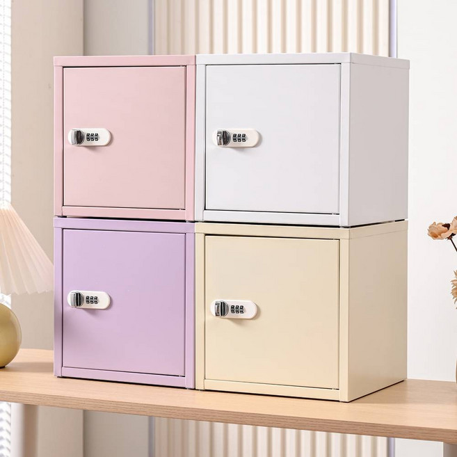 파스텔 가정용 미니금고 휴대용 소형 비밀번호 개인 비밀 금고, 정사각형, 핑크