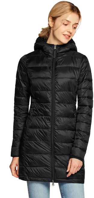 여성용 패커블 경량 롱 패딩