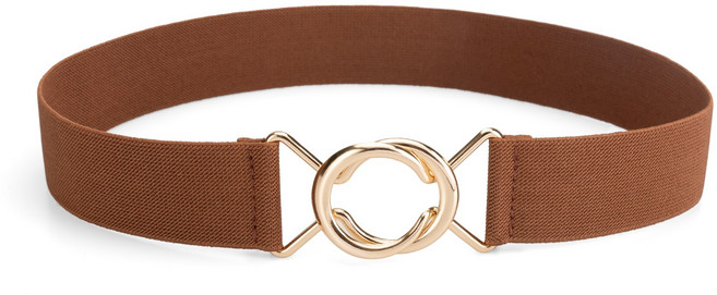 여성용 골드 버클이 달린 신축성 있는 얇은 허리띠 원피스 전용