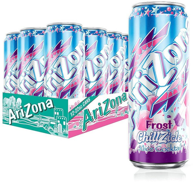 AriZona Frost Chillzicle 과일 주스 음료 - 빅 캔 599.6ml(22온스) (12팩), 599.6ml