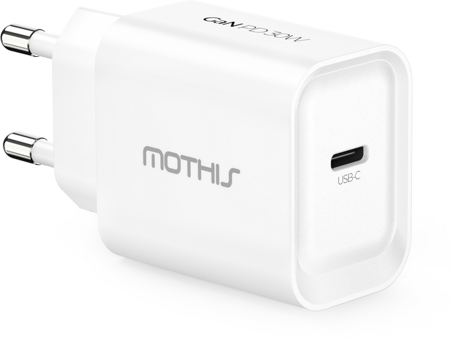 모디스 30W GaN PD 3.0 PPS 초고속 충전기 어댑터, 화이트, 1개