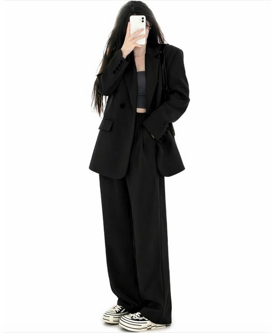 휠렉스 여성 봄 루즈핏 자켓 와이드 슬랙스 정장 세트 오피스룩 JT23