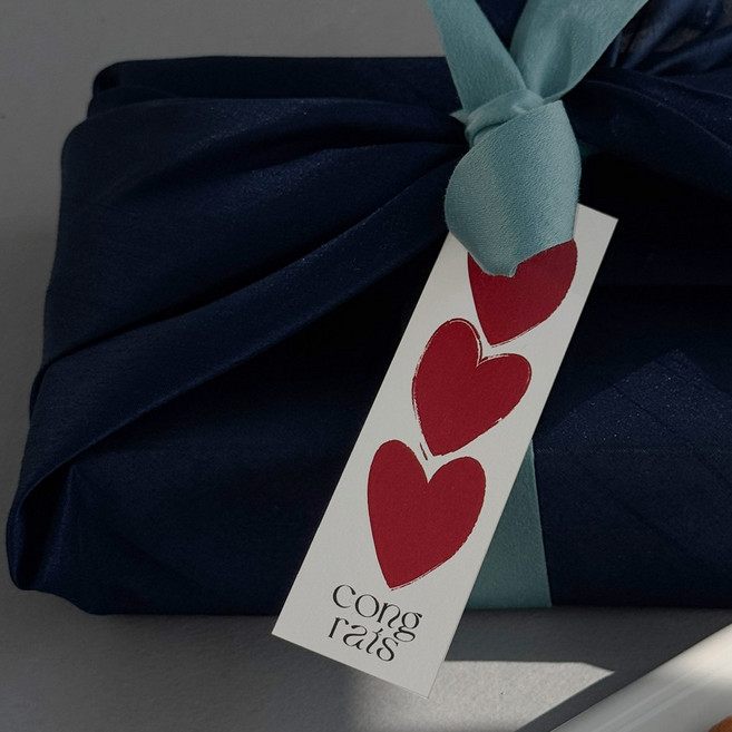 사랑 택 행텍 축하 졸업 메세지픽 하트 포장 기념일 40매 토크메이드, 축하 (3X10.9cm)