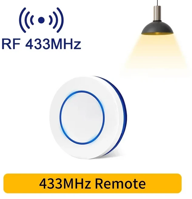 RF 433MHz 무선 원격 제어 전등 스위치 220V 110V 10A 릴레이 수신기 LED 램프에 대 한 미니 라운드 버튼, 03 1 Remote, 1개