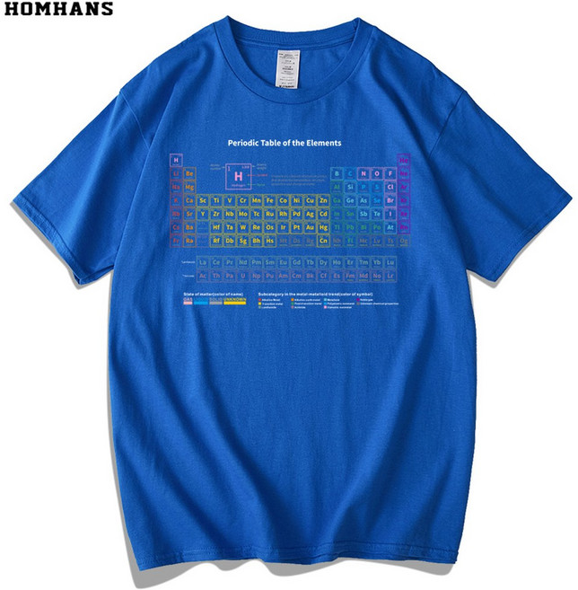 화학과 원소 주기율표 반팔 컬러 선물 감성 과티 웃긴 남성 남자 티셔츠 순면 재밌는
