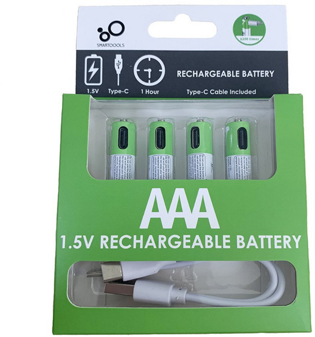 SMARTOOLS Type-C充電手電筒 3號AA/4號AAA電池通用 最新版手燈, 1個, 4號AAA 4顆裝 附充電線