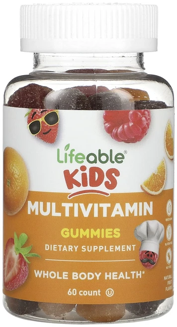 Lifeable 어린이용 종합비타민 구미젤리 천연 과일 구미젤리 60개, Lifeable어린이용종합비타민구미젤리천연과일구미젤리6, 1개, 60정 - 쿠팡