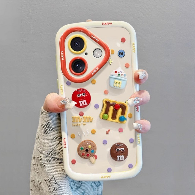 適用於 Apple iPhone 的 卡通泡芙手機殼