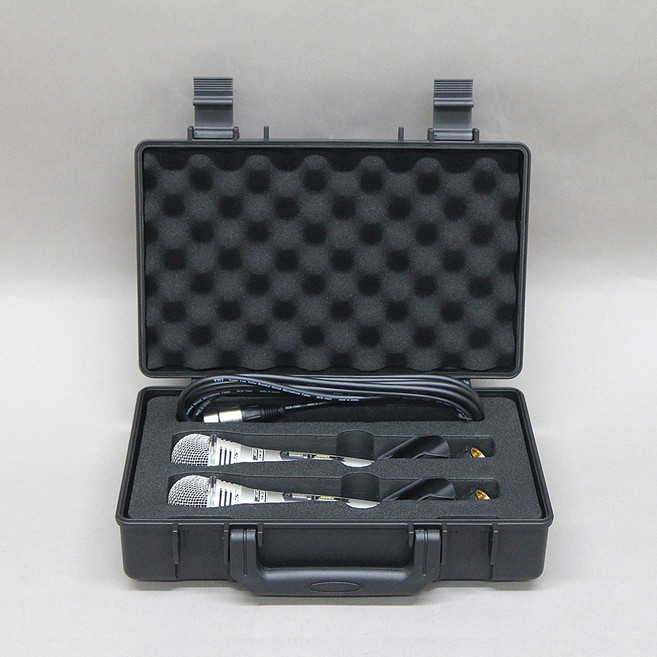 가방몰 MW2 마이크가방 2본입 Alikan 유무선 마이크 방수하드케이스 음향장비 방수 방진 방습 IP67 PP소재 가로수납, 1개