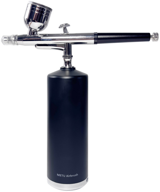 에어브러쉬 키트 충전식 무선 에어브러시 압축기 자동 휴대용 에어브러쉬 건 에어브러시 세트 휴대용 무선 에어브러시, 블랙, 1개