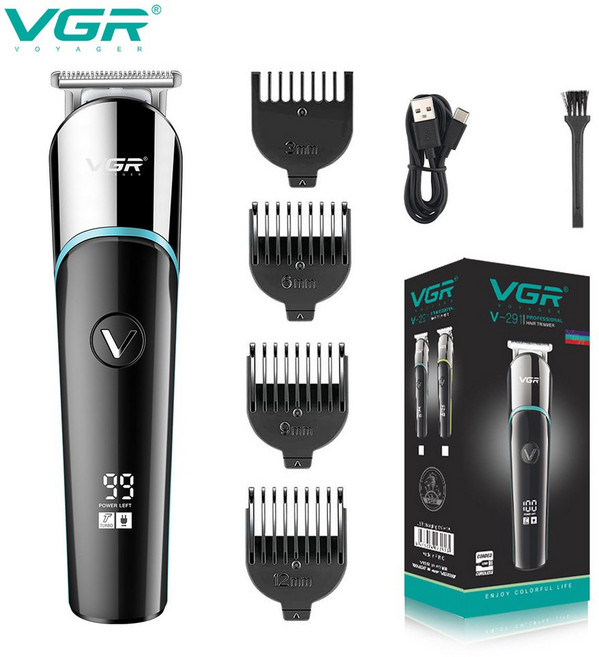 VGR 291 충전식 머리 깎기 수염 트리머 절단기 남성용 전문 전기 무선, V291