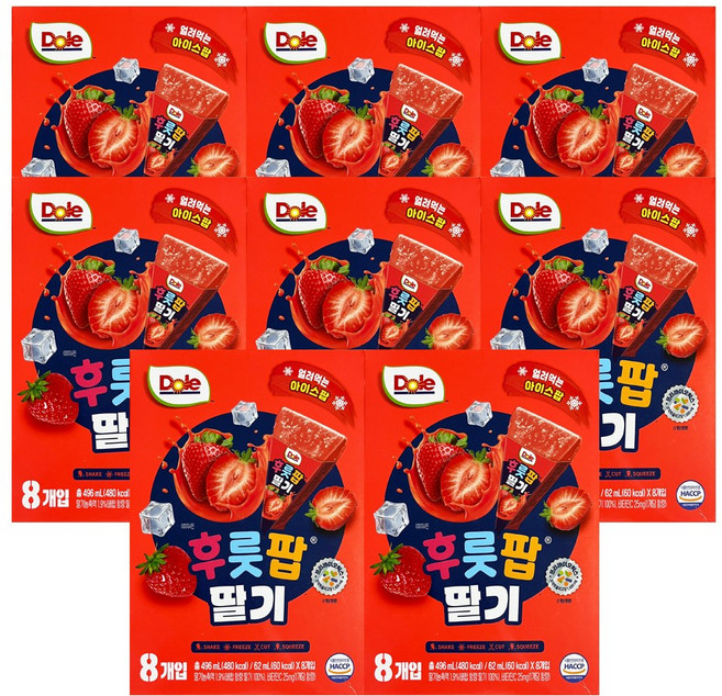 돌 후룻팝 딸기, 8개, 496ml