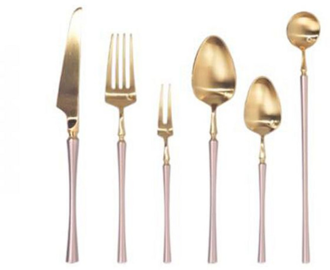 벨르 디저트 식기 (핑크골드) 유럽식커트러리 롱스푼 업소용 예쁜, 티스푼, 1개