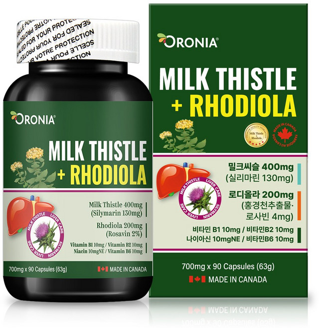 밀크씨슬 플러스 로디올라 홍경천 간건강, 1개, 90정