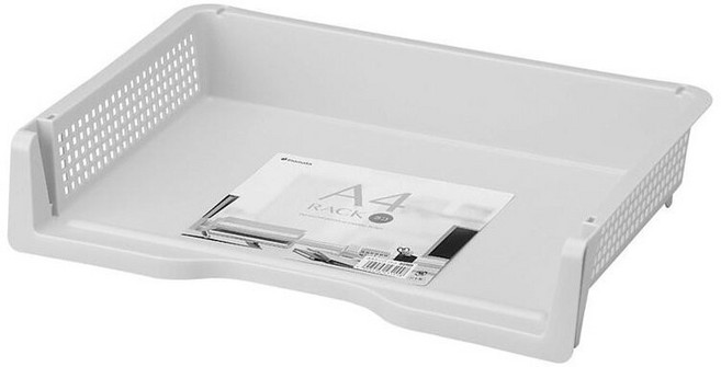 日本製 INOMATA A4文件收納籃, 單入-橫式灰白(超商店到店最多11個), 灰白