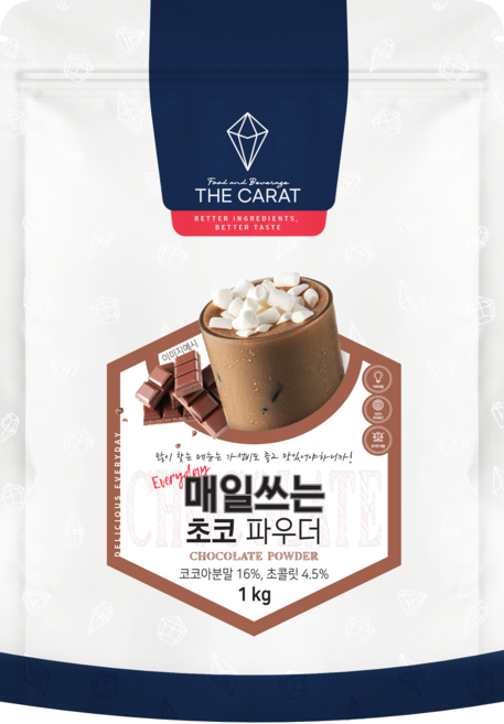 더캐럿 매일쓰는 초코 파우더, 매일쓰는 초코 파우더 1KG, 1kg, 1개, 1개입, 1kg