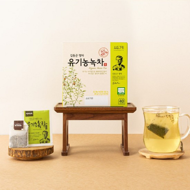 쌍계명차 김동곤 명인이 만든 국내산 유기농 녹차 작설, 1.2g, 40개입, 3개