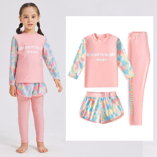 오르웨인 서프 여아 래쉬가드 세트 유아 아동 주니어 초등 수영복 세트