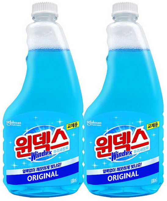 윈덱스 유리세정제 리필500ml x2개 / 유리창 청소, 2개