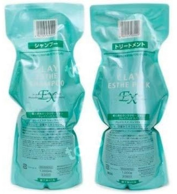몰토베네 클레이 에스테틱 샴푸 EX1000ml 팩 EX1000g 리필 세트, 1L, 1개