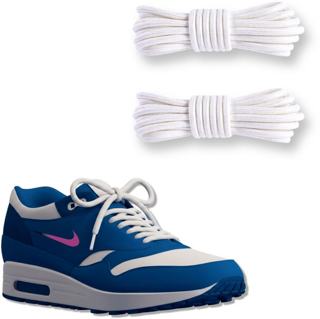 1세트+1세트 둥근 긴 통통한 부드러운 쫀쫀한 흰색 우동 운동화끈 운동화줄 130cm