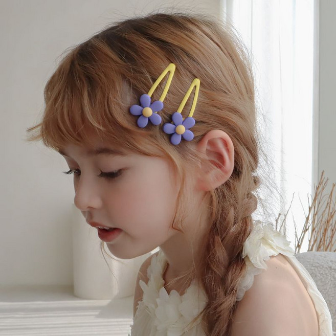 채니봉봉 리틀 플라워 마르쉐 똑딱핀 2P 세트 유아헤어핀