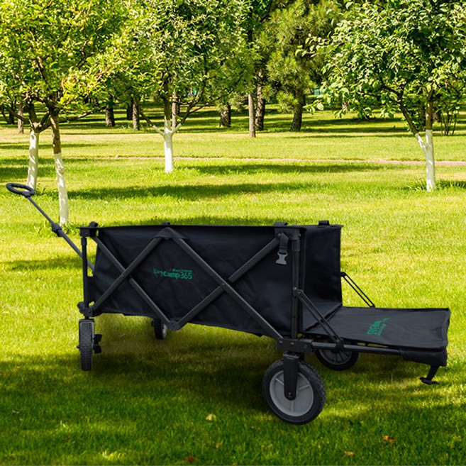 캠프365 파파웨건 스포츠 NEW블랙 확장형 캠핑웨건 다용도 접이식 카트, 1개, 스포츠 블랙(웨건만)