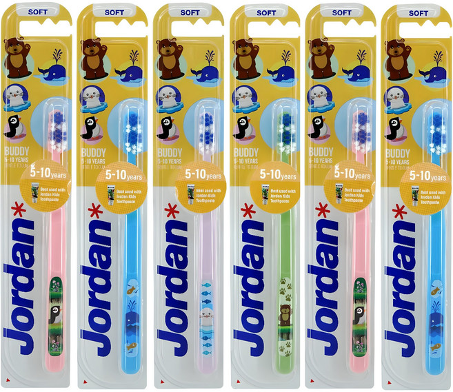 조르단 버디2단계 어린이 칫솔, 랜덤 발송, 1개입, 6개