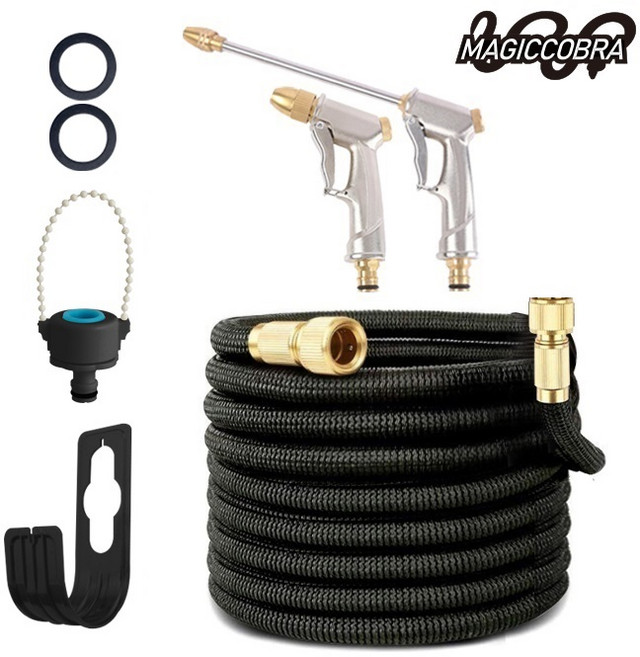 매직코브라 매직호스 풀세트 7.5/15/22/30m 라텍스 강한 내구성 수압 주름호스 고압 물호스 베란다 정원 세차 청소 화장실 매직호수 워터건 분사기 고압세차기 고압분무기, 매직호스(5m-15m), 15m, 숏건세트
