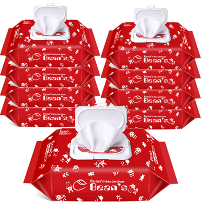 빈즈 엠보싱 무향 캡형 아기물티슈, 70g, 70매, 9개