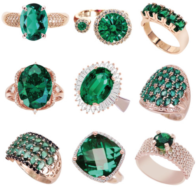 연말 연시 에메랄드 반지 9종 선택1 유색보석 프리사이즈 반지