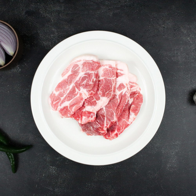 1등급 숙성 한돈 목살(목심) 냉장 프리미엄 국내산 돼지고기 구이용(0.8~1cm), 500g, 1개