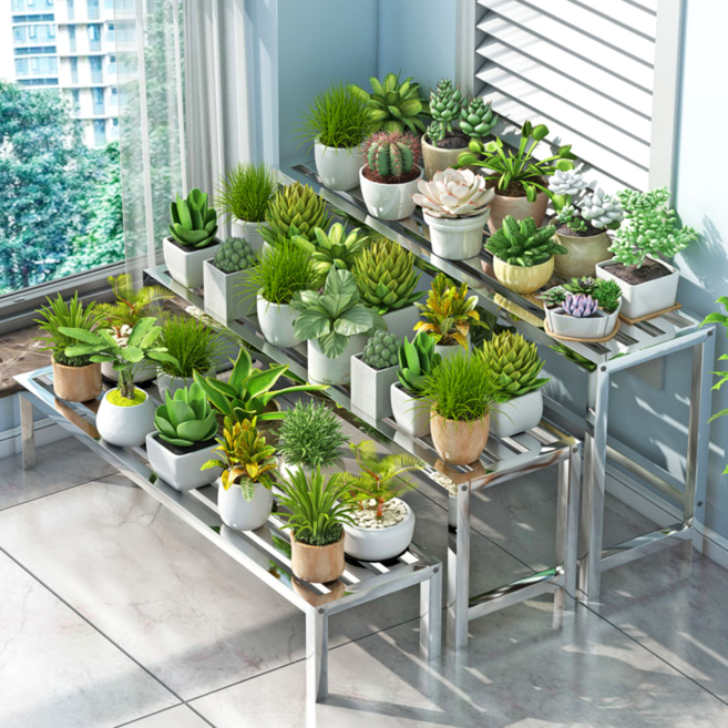 홈스리빙 화분 받침대 거치대 진열대 다육이 스탠드 화분 정리대 화분대 다이 선반대 베란다 화분 선반, 소형-100x25x20cm